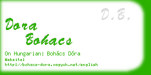 dora bohacs business card